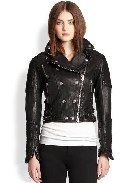 leather BURBERRY Women Biker jackets 